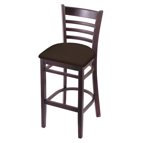 25" Counter Stool, Dark Cherry Finish, Rein Coffee Seat